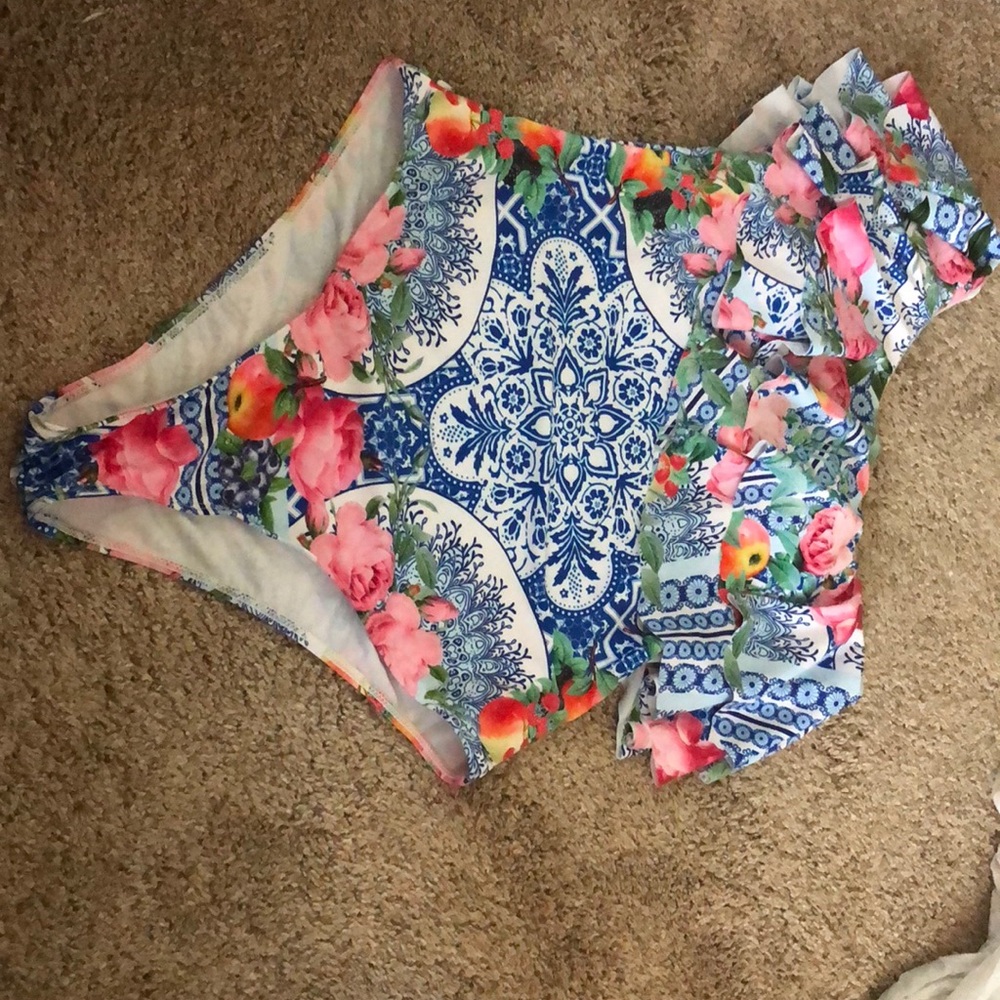 One shoulder floral boutique swimsuit